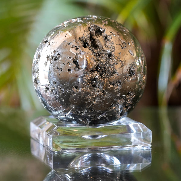 Pyrite Sphere from Huanzala Mine, Peru, 418g