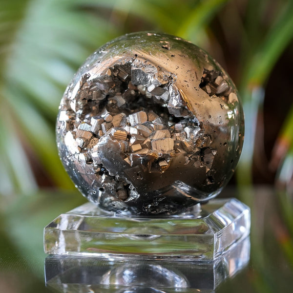 Pyrite Sphere from Huanzala Mine, Peru, 368g