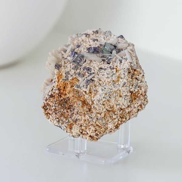 Fluorite With Milky Quartz from Brandberg Mountain, Erongo Region, Namibia, 228g