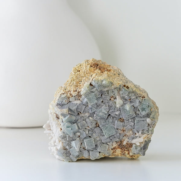 Fluorite With Milky Quartz from Brandberg Mountain, Erongo Region, Namibia, 864g