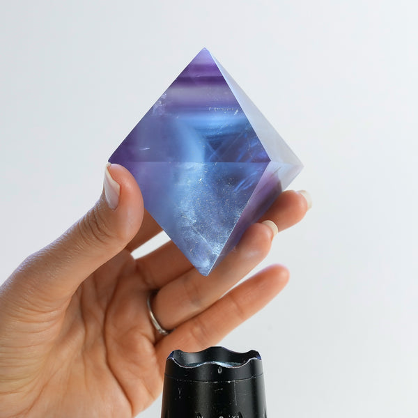 Fluorite with Chalcopyrite Polished Octahedron from Illinois, 348g