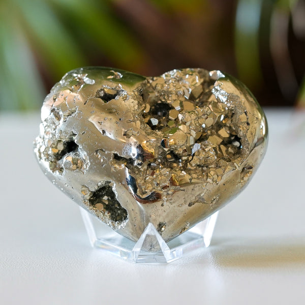 Pyrite Heart from Huanzala Mine, Peru, 106g