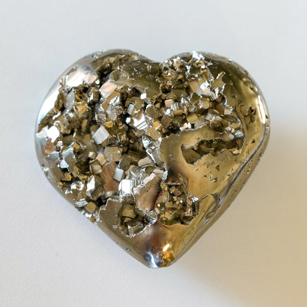 Pyrite Heart from Huanzala Mine, Peru, 136g
